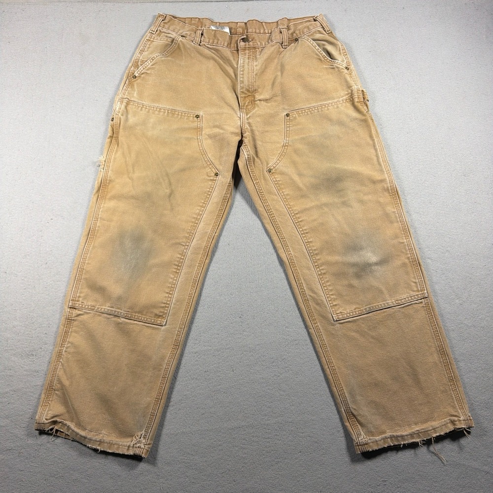 Carhartt Double Knee Logger Pants Men 38x30 Dungaree 90s Distressed Worn-out